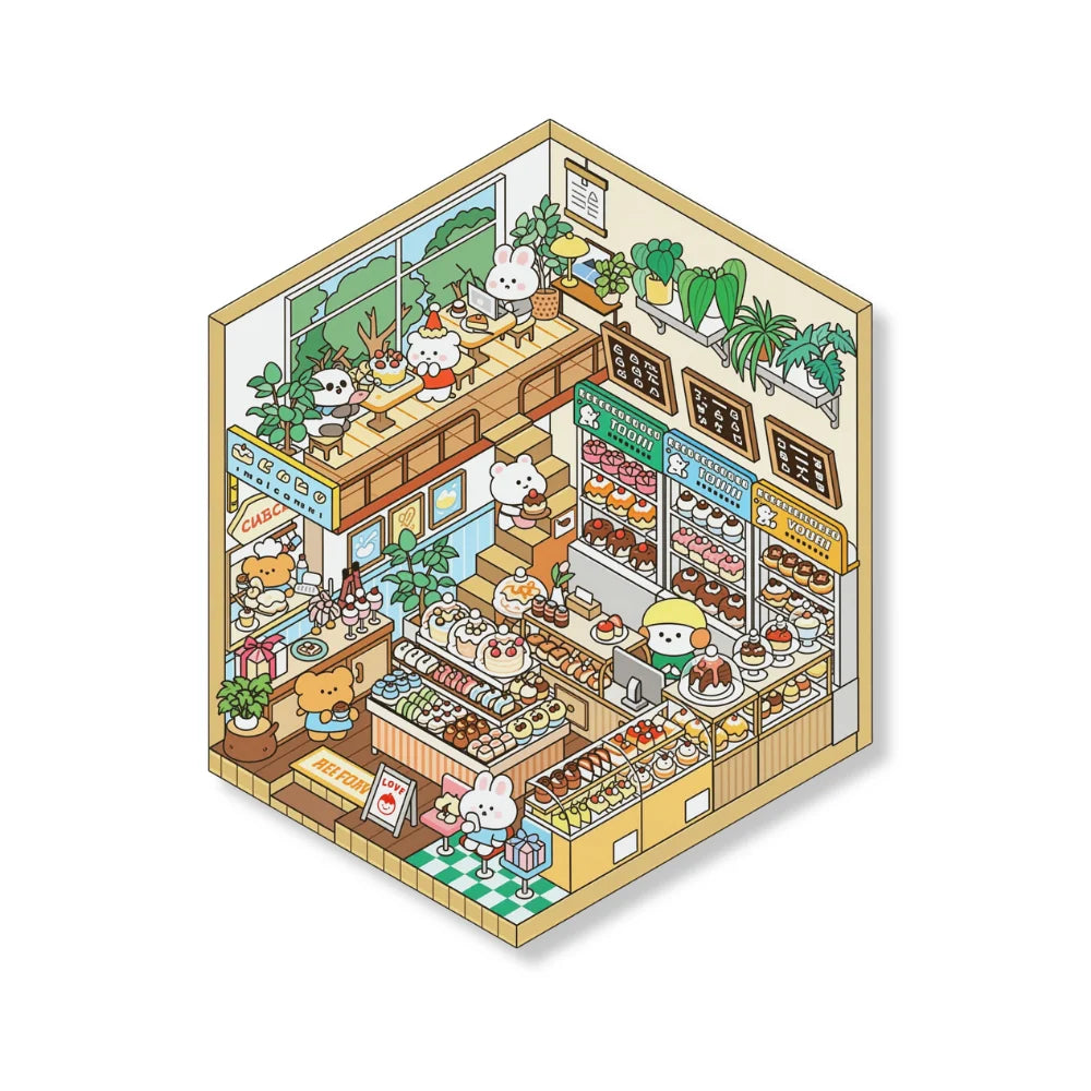Bakery 2.5D Scene Building Sticker Set