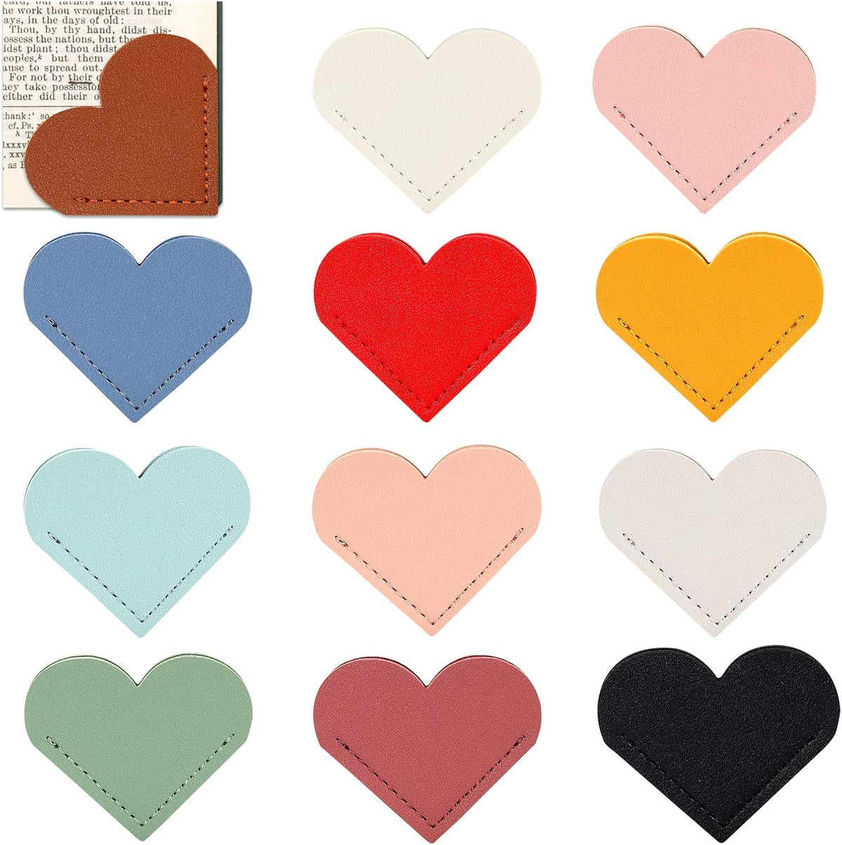 Heart Corner Leather Bookmark