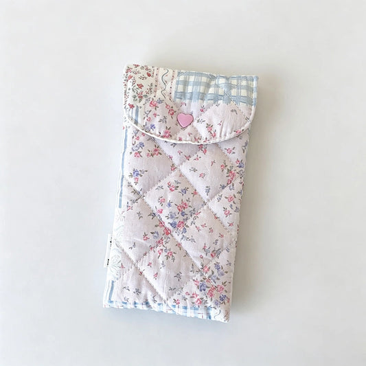 Floral Quilted Snap Pouch
