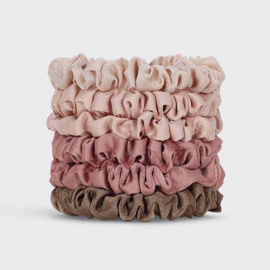 Kitsch Ultra Petite Satin Scrunchies in Terracotta
