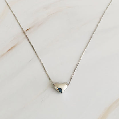 Love Bean Heart Necklace in Silver