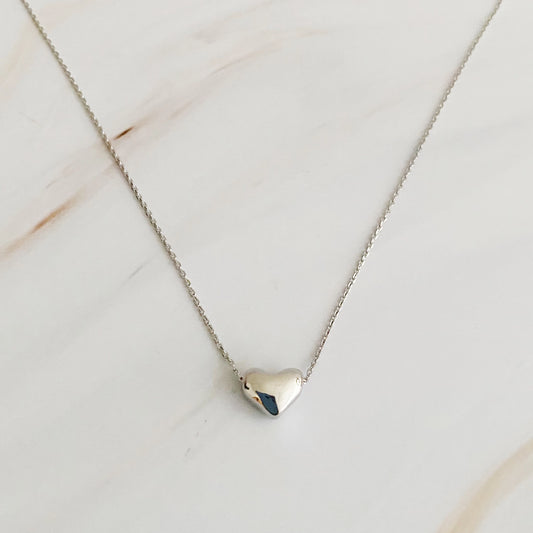 Love Bean Heart Necklace in Silver