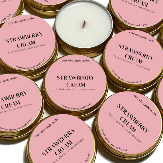 Strawberry Cream Mini Candle